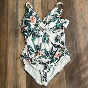 Sea Level Swim tropical print one piece swim suit